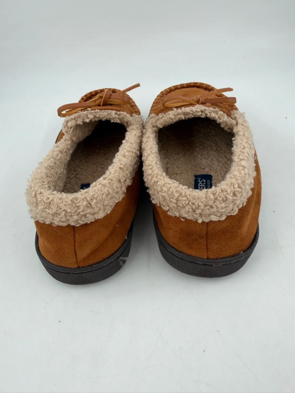 Dockers Kids Brown Cozy -SZ 11-12- Sheepskin Lined Moccasins Slippers